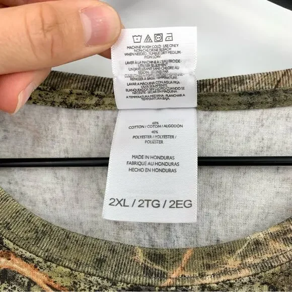 MOSSY OAK Brush Camo Set, T-Shirt and Pants Green Beige Brown 2XL / 14 - Picture 9 of 10